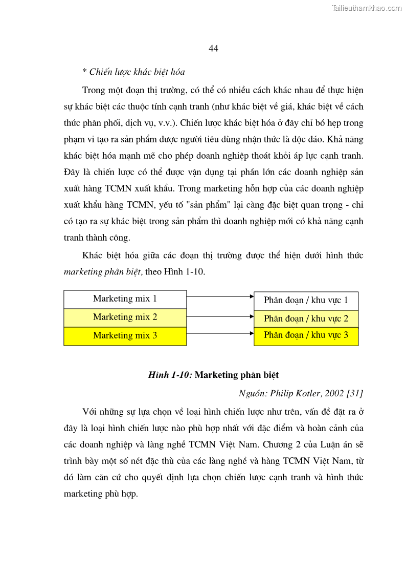 Luận án tiến sĩ kinh tế Chiến lược Marketing đối với hàng thủ công mỹ nghệ của các làng nghề - 8 Trang 43