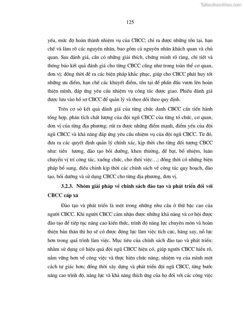 Luận án tiến sĩ kinh tế Chính sách tạo động lực cho cán bộ công chức cấp xã Nghiên cứu trên địa bàn tỉnh Nghệ An - 23 Trang 133