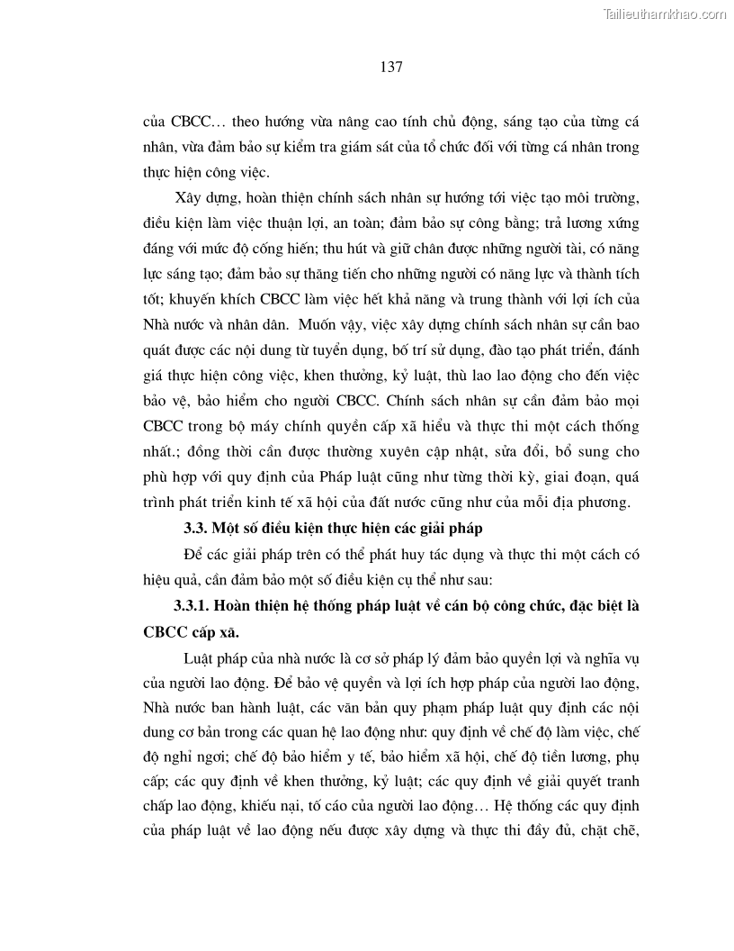 Luận án tiến sĩ kinh tế Chính sách tạo động lực cho cán bộ công chức cấp xã Nghiên cứu trên địa bàn tỉnh Nghệ An - 25 Trang 145