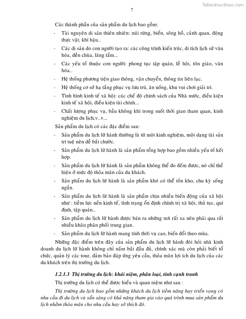 Luận văn thạc sĩ Nâng cao năng lực cạnh tranh nhằm mở rộng thị trường du lịch cho Công ty Dịch vụ Du lịch Bến Thành đến năm 2010 - 2 Trang 7