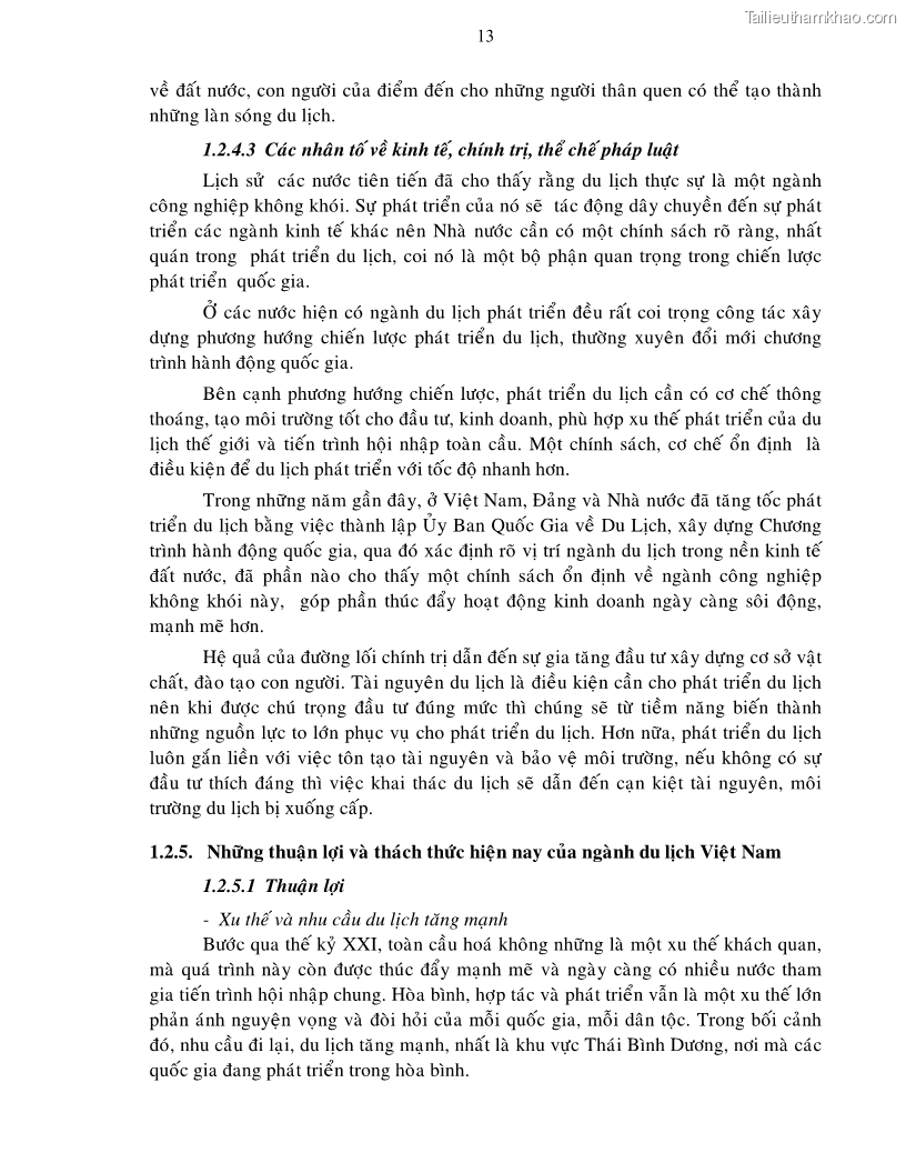 Luận văn thạc sĩ Nâng cao năng lực cạnh tranh nhằm mở rộng thị trường du lịch cho Công ty Dịch vụ Du lịch Bến Thành đến năm 2010 - 3 Trang 13