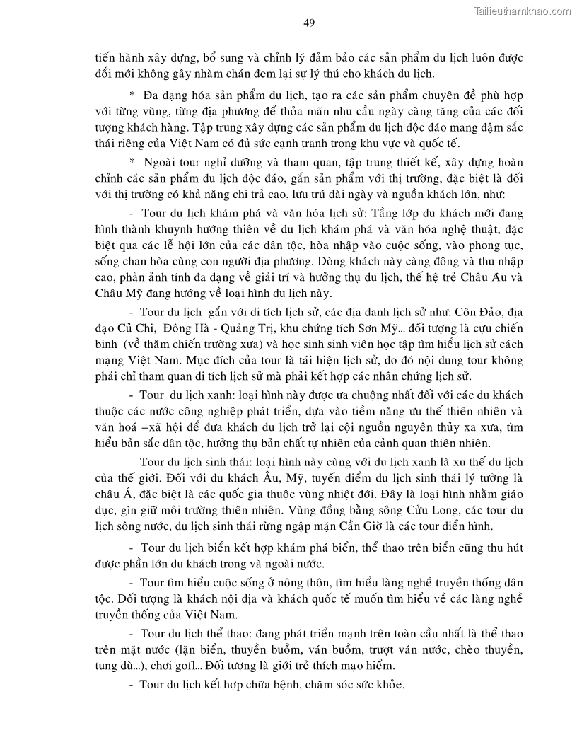 Luận văn thạc sĩ Nâng cao năng lực cạnh tranh nhằm mở rộng thị trường du lịch cho Công ty Dịch vụ Du lịch Bến Thành đến năm 2010 - 9 Trang 49