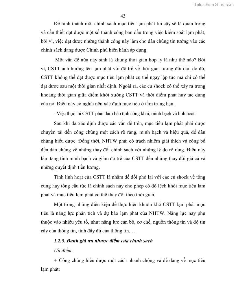 Luận án tiến sĩ kinh tế Điều hành chính sách tiền tệ nhằm kiểm soát lạm phát trong quá trình chuyển đổi nền kinh tế ở Việt Nam - 10 Trang 55