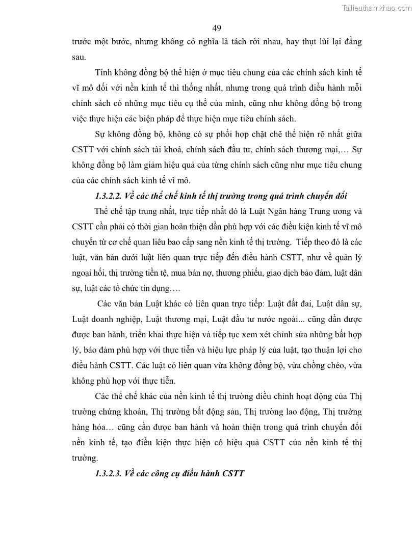 Luận án tiến sĩ kinh tế Điều hành chính sách tiền tệ nhằm kiểm soát lạm phát trong quá trình chuyển đổi nền kinh tế ở Việt Nam - 11 Trang 61