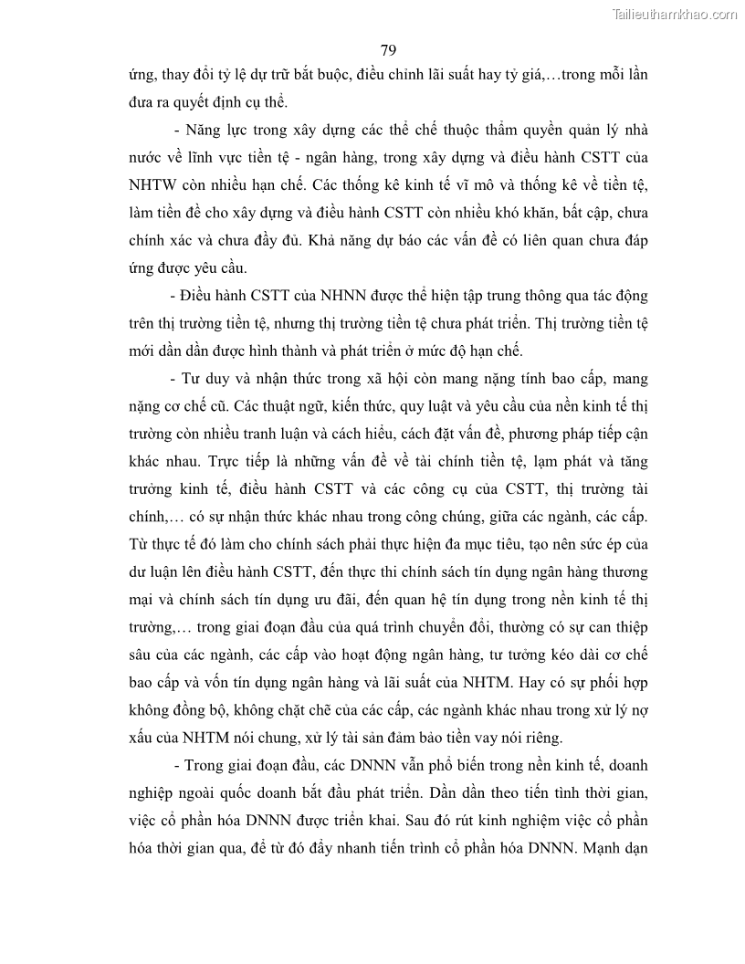Luận án tiến sĩ kinh tế Điều hành chính sách tiền tệ nhằm kiểm soát lạm phát trong quá trình chuyển đổi nền kinh tế ở Việt Nam - 16 Trang 91
