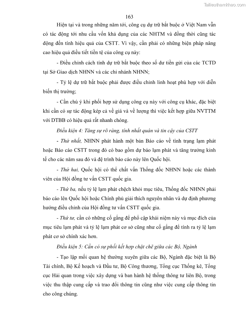 Luận án tiến sĩ kinh tế Điều hành chính sách tiền tệ nhằm kiểm soát lạm phát trong quá trình chuyển đổi nền kinh tế ở Việt Nam - 30 Trang 175