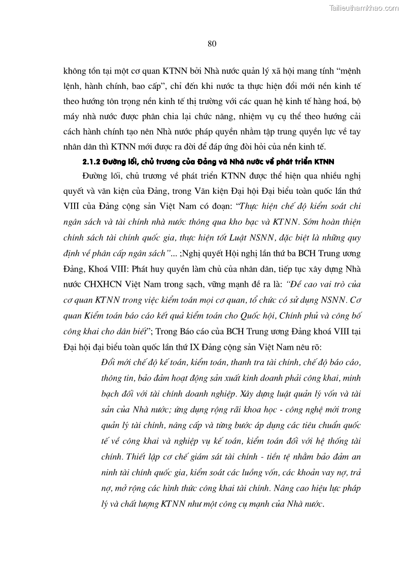 Luận án tiến sĩ kinh tế Mô hình tổ chức và cơ chế hoạt động của kiểm toán nhà nước Việt Nam - 14 Trang 79