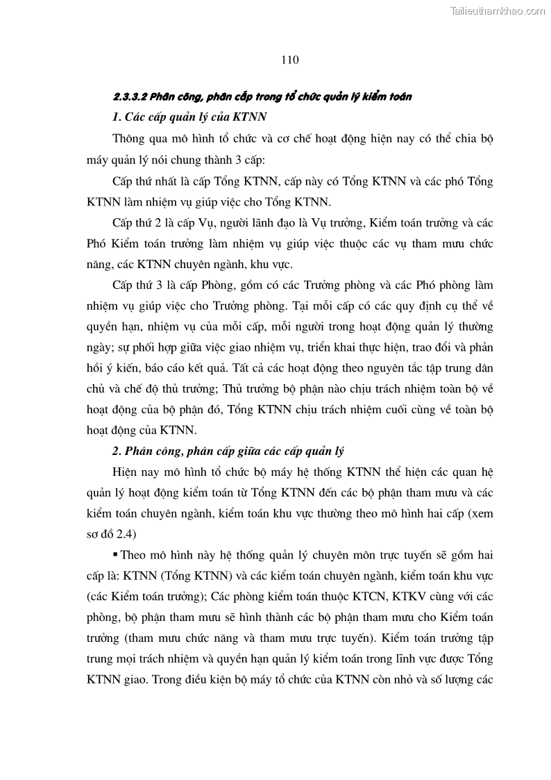 Luận án tiến sĩ kinh tế Mô hình tổ chức và cơ chế hoạt động của kiểm toán nhà nước Việt Nam - 19 Trang 109