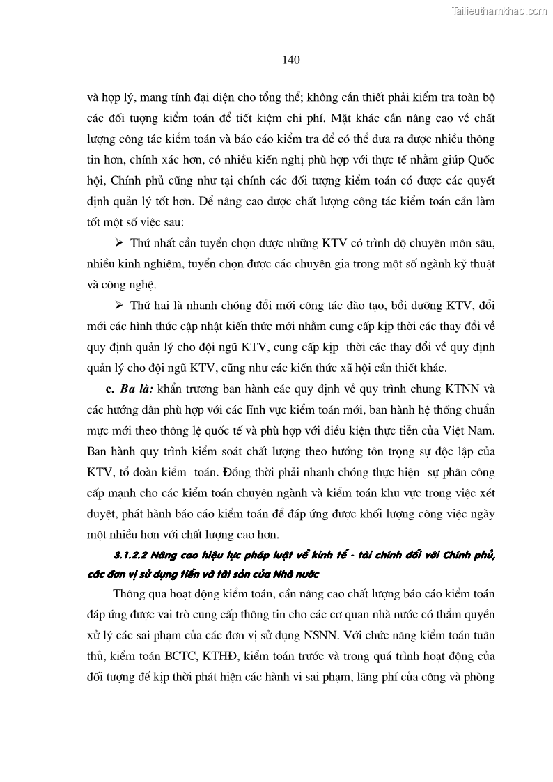 Luận án tiến sĩ kinh tế Mô hình tổ chức và cơ chế hoạt động của kiểm toán nhà nước Việt Nam - 24 Trang 139