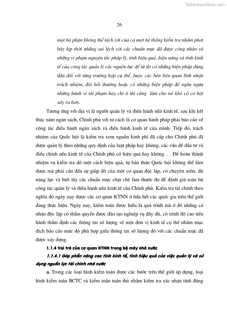 Luận án tiến sĩ kinh tế Mô hình tổ chức và cơ chế hoạt động của kiểm toán nhà nước Việt Nam - 5 Trang 25