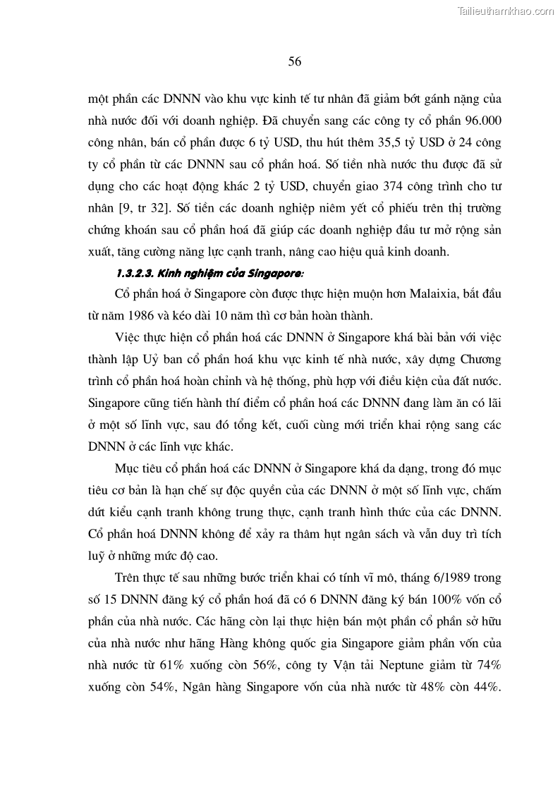Luận án tiến sĩ kinh tế: cổ phần hóa Những vấn đề lý luận và thực tiễn sau cổ phần hóa các doanh nghiệp nhà nước trong ngành giao thông vận tải ở Việt Nam lấy ví dụ trong ngành giao thông vận tải - 10 Trang 55