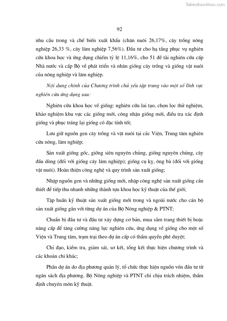 Luận án tiến sĩ kinh tế Định hướng đổi mới đầu tư phát triển cơ sở hạ tầng phục vụ sản xuất nông nghiệp nước ta trong thời kỳ công nghiệp hóa hiện đại hóa - 16 Trang 91