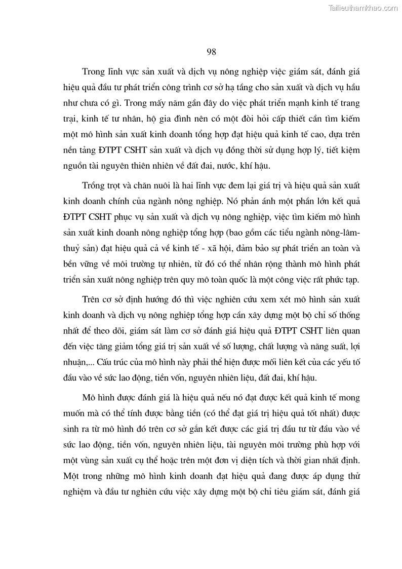 Luận án tiến sĩ kinh tế Định hướng đổi mới đầu tư phát triển cơ sở hạ tầng phục vụ sản xuất nông nghiệp nước ta trong thời kỳ công nghiệp hóa hiện đại hóa - 17 Trang 97