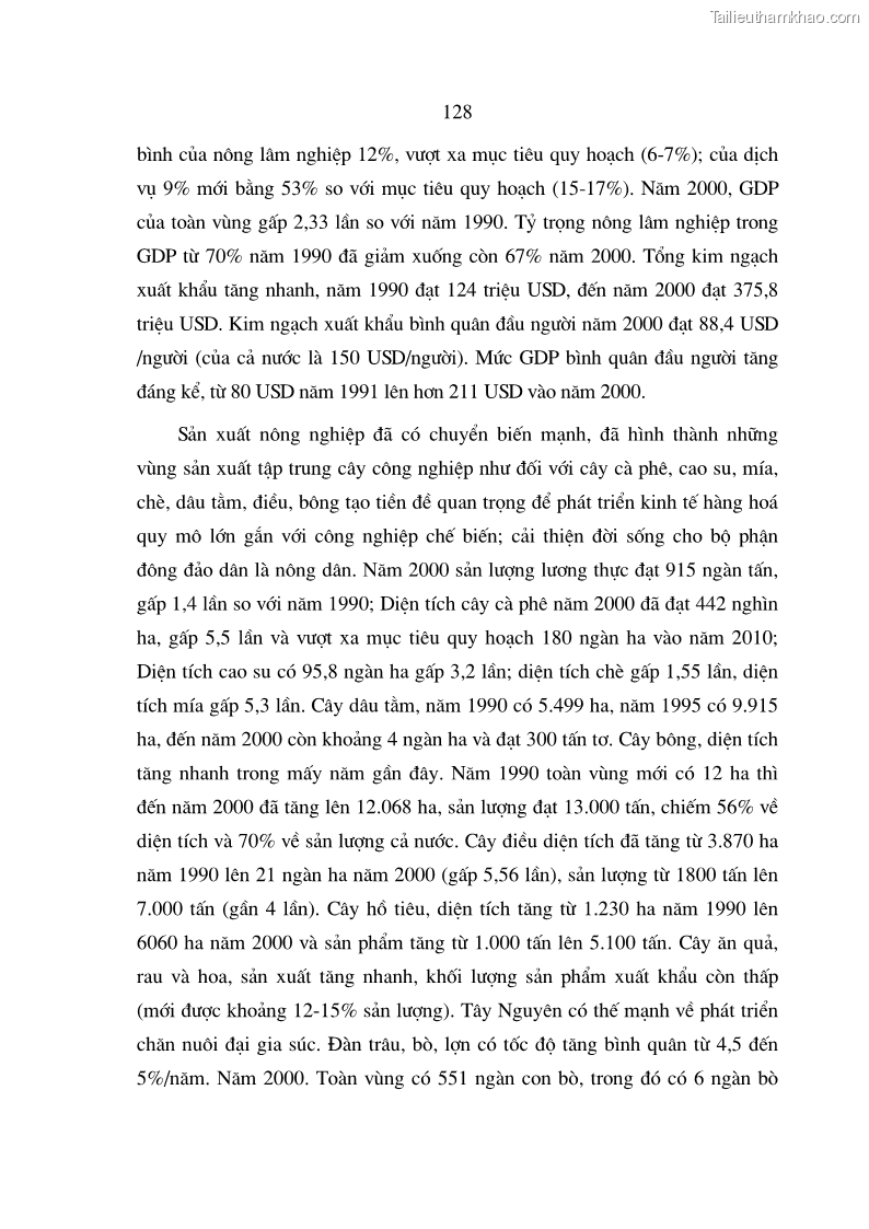 Luận án tiến sĩ kinh tế Định hướng đổi mới đầu tư phát triển cơ sở hạ tầng phục vụ sản xuất nông nghiệp nước ta trong thời kỳ công nghiệp hóa hiện đại hóa - 22 Trang 127