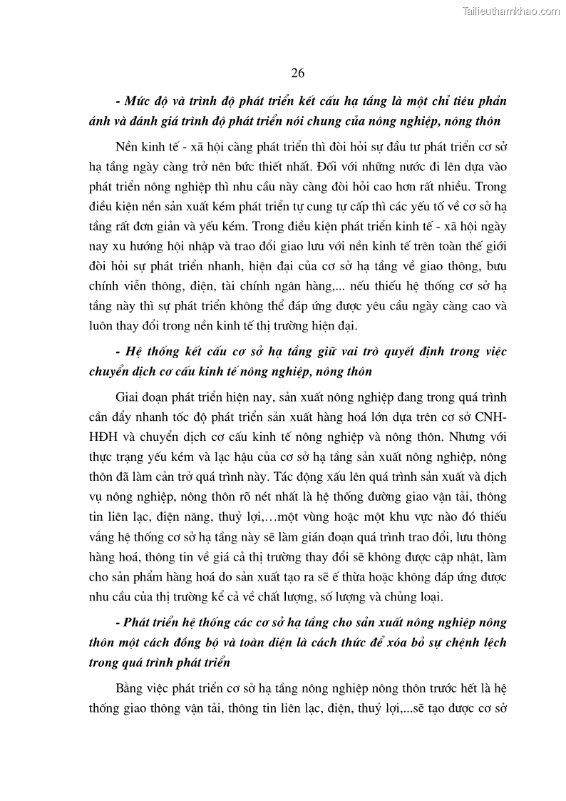 Luận án tiến sĩ kinh tế Định hướng đổi mới đầu tư phát triển cơ sở hạ tầng phục vụ sản xuất nông nghiệp nước ta trong thời kỳ công nghiệp hóa hiện đại hóa - 5 Trang 25