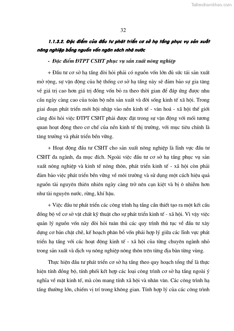 Luận án tiến sĩ kinh tế Định hướng đổi mới đầu tư phát triển cơ sở hạ tầng phục vụ sản xuất nông nghiệp nước ta trong thời kỳ công nghiệp hóa hiện đại hóa - 6 Trang 31