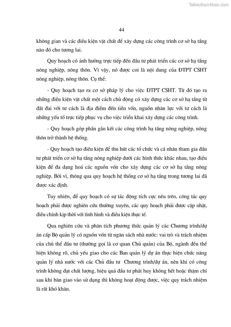 Luận án tiến sĩ kinh tế Định hướng đổi mới đầu tư phát triển cơ sở hạ tầng phục vụ sản xuất nông nghiệp nước ta trong thời kỳ công nghiệp hóa hiện đại hóa - 8 Trang 43