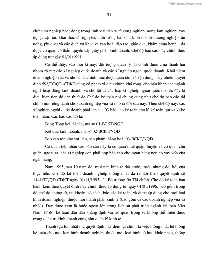 Luận án tiến sĩ kinh tế Hoàn thiện kiểm tra và phân tích báo cáo tài chính với việc tăng cường quản trị tài chính trong các doanh nghiệp vừa và nhỏ ở Việt Nam - 17 Trang 97