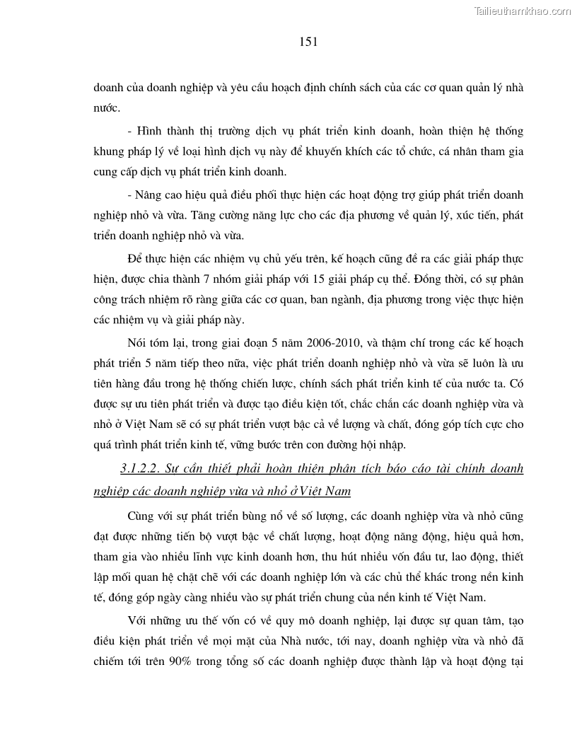 Luận án tiến sĩ kinh tế Hoàn thiện kiểm tra và phân tích báo cáo tài chính với việc tăng cường quản trị tài chính trong các doanh nghiệp vừa và nhỏ ở Việt Nam - 27 Trang 157