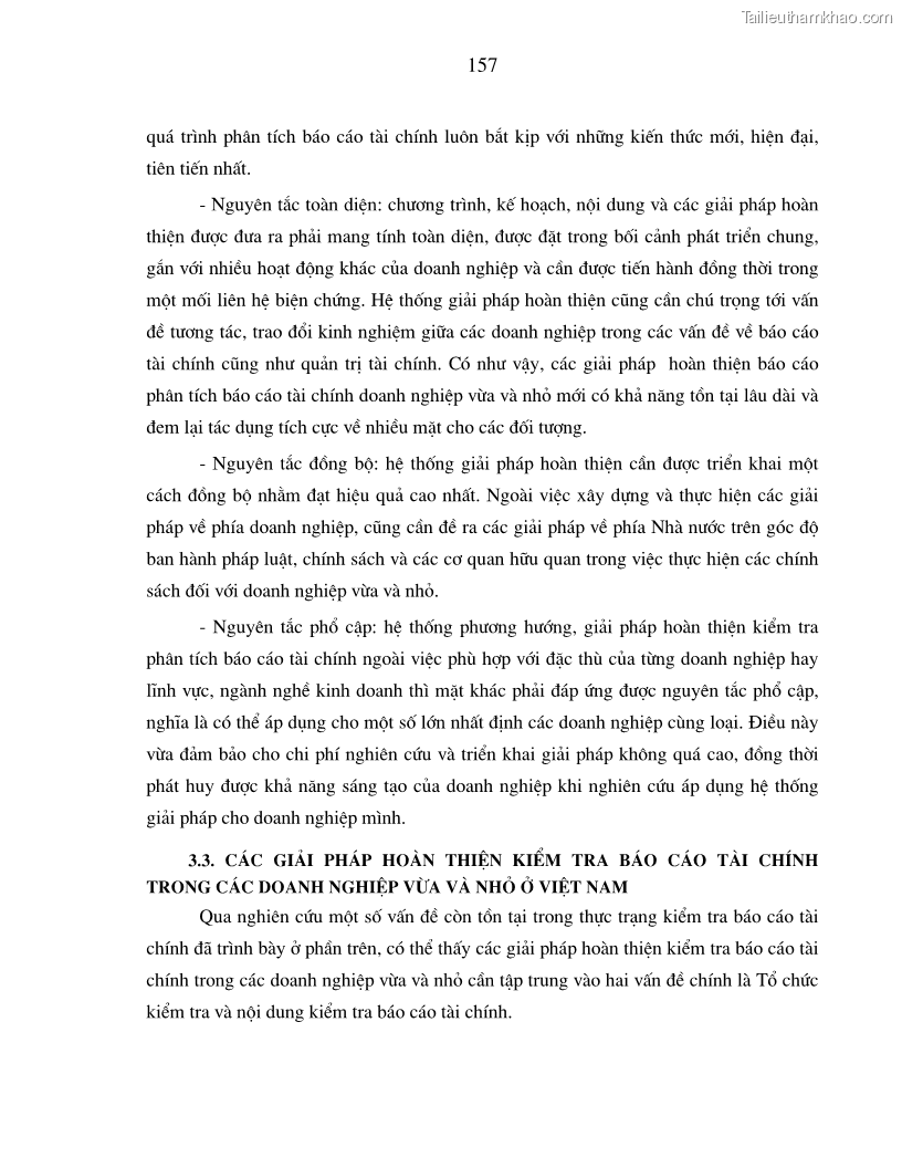 Luận án tiến sĩ kinh tế Hoàn thiện kiểm tra và phân tích báo cáo tài chính với việc tăng cường quản trị tài chính trong các doanh nghiệp vừa và nhỏ ở Việt Nam - 28 Trang 163