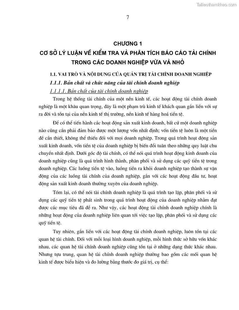 Luận án tiến sĩ kinh tế Hoàn thiện kiểm tra và phân tích báo cáo tài chính với việc tăng cường quản trị tài chính trong các doanh nghiệp vừa và nhỏ ở Việt Nam - 3 Trang 13