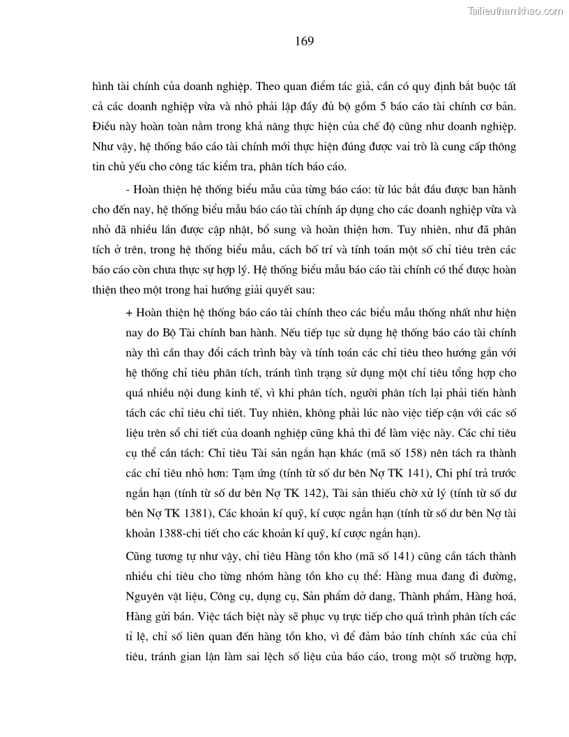 Luận án tiến sĩ kinh tế Hoàn thiện kiểm tra và phân tích báo cáo tài chính với việc tăng cường quản trị tài chính trong các doanh nghiệp vừa và nhỏ ở Việt Nam - 30 Trang 175