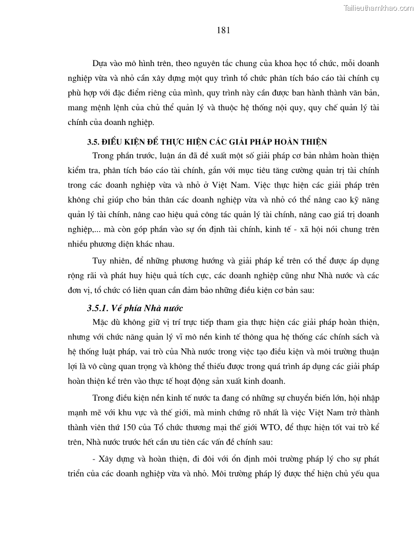 Luận án tiến sĩ kinh tế Hoàn thiện kiểm tra và phân tích báo cáo tài chính với việc tăng cường quản trị tài chính trong các doanh nghiệp vừa và nhỏ ở Việt Nam - 32 Trang 187