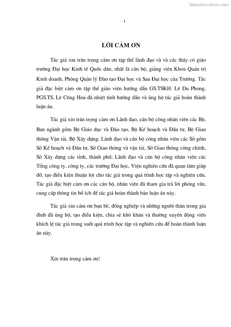 Luận án tiến sĩ kinh tế Nâng cao chất lượng đấu thầu xây dựng các công trình giao thông ở Việt Nam - 1 Trang 1