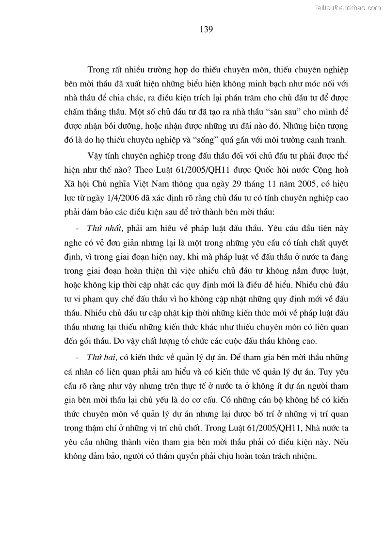 Luận án tiến sĩ kinh tế Nâng cao chất lượng đấu thầu xây dựng các công trình giao thông ở Việt Nam - 24 Trang 139