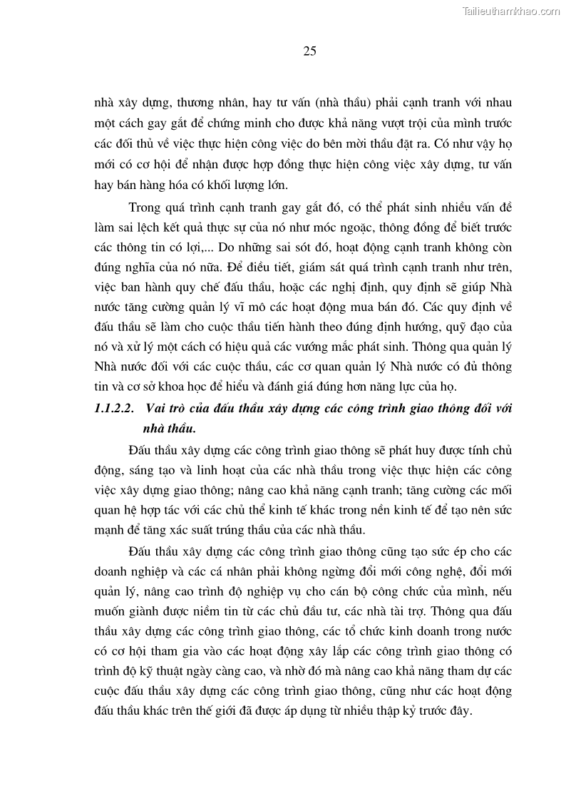 Luận án tiến sĩ kinh tế Nâng cao chất lượng đấu thầu xây dựng các công trình giao thông ở Việt Nam - 5 Trang 25