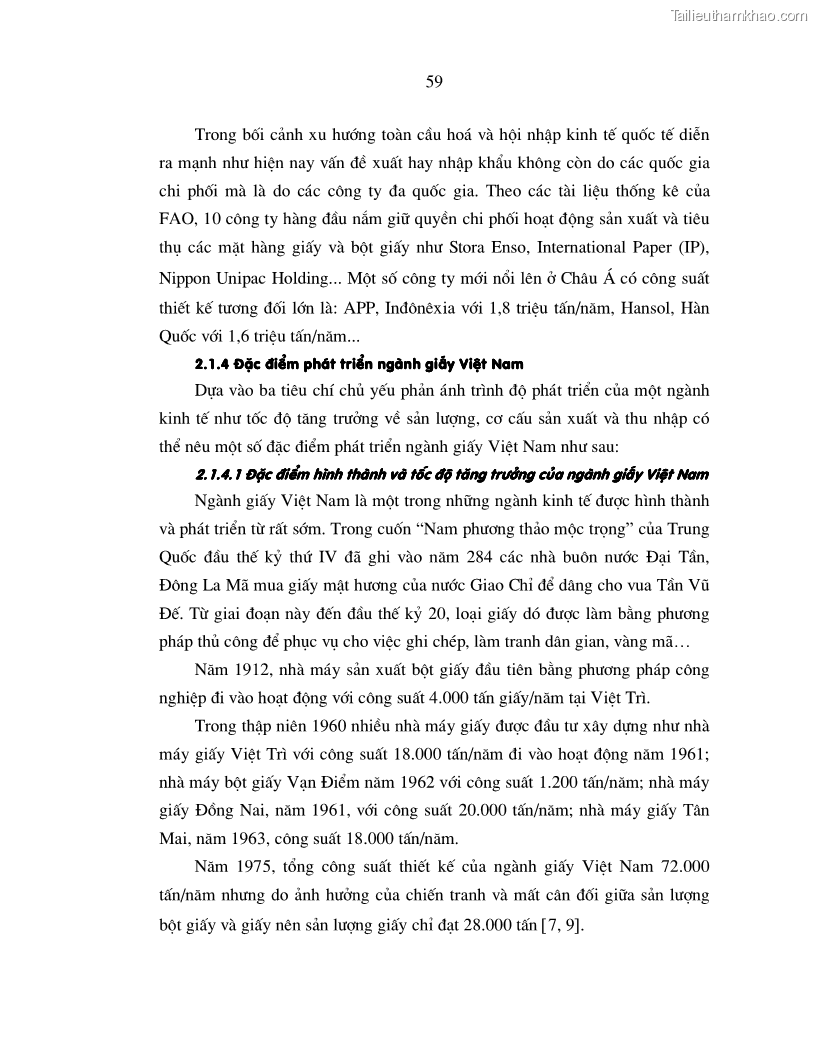 Luận án tiến sĩ kinh tế Nâng cao năng lực cạnh tranh của ngành giấy Việt Nam trong điều kiện hội nhập kinh tế quốc tế - 12 Trang 67