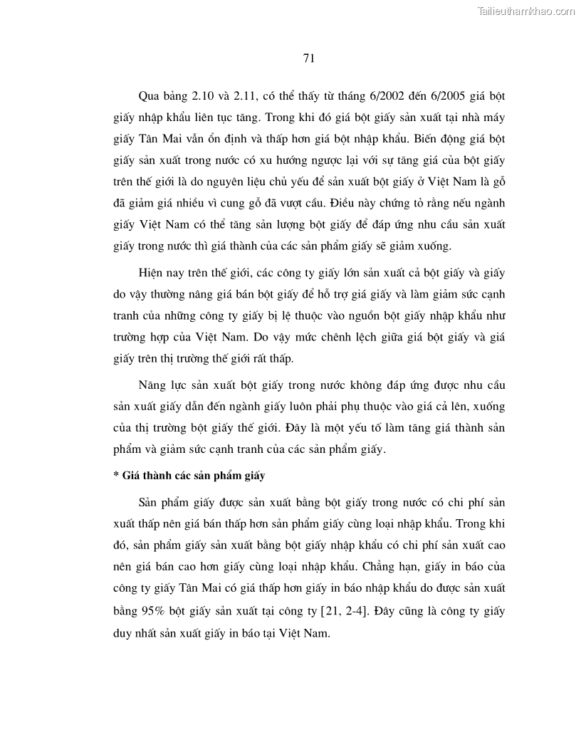 Luận án tiến sĩ kinh tế Nâng cao năng lực cạnh tranh của ngành giấy Việt Nam trong điều kiện hội nhập kinh tế quốc tế - 14 Trang 79