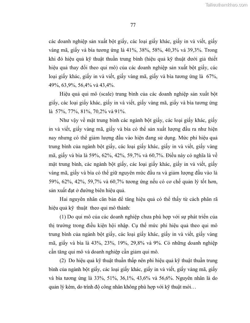 Luận án tiến sĩ kinh tế Nâng cao năng lực cạnh tranh của ngành giấy Việt Nam trong điều kiện hội nhập kinh tế quốc tế - 15 Trang 85