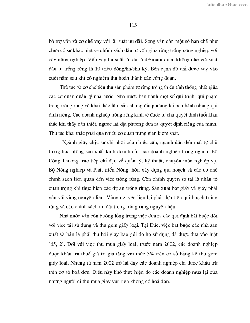 Luận án tiến sĩ kinh tế Nâng cao năng lực cạnh tranh của ngành giấy Việt Nam trong điều kiện hội nhập kinh tế quốc tế - 21 Trang 121