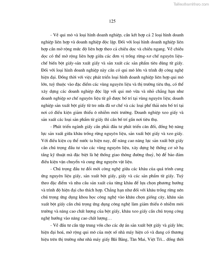 Luận án tiến sĩ kinh tế Nâng cao năng lực cạnh tranh của ngành giấy Việt Nam trong điều kiện hội nhập kinh tế quốc tế - 23 Trang 133