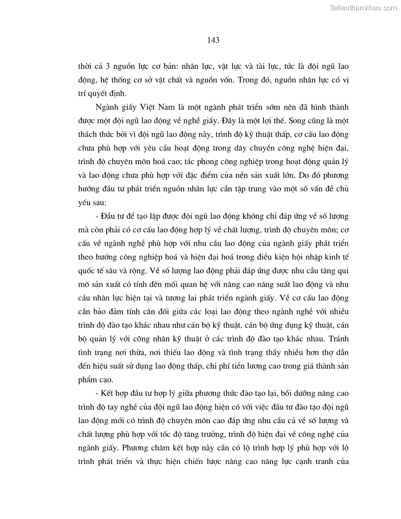 Luận án tiến sĩ kinh tế Nâng cao năng lực cạnh tranh của ngành giấy Việt Nam trong điều kiện hội nhập kinh tế quốc tế - 26 Trang 151