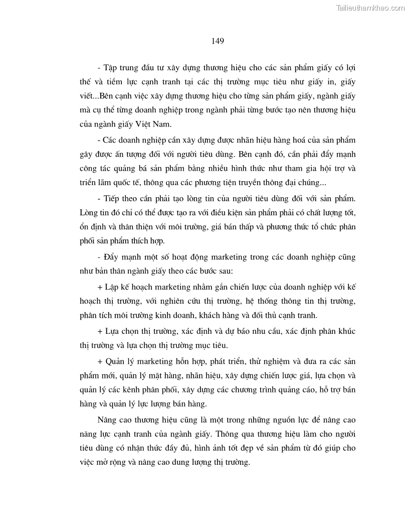 Luận án tiến sĩ kinh tế Nâng cao năng lực cạnh tranh của ngành giấy Việt Nam trong điều kiện hội nhập kinh tế quốc tế - 27 Trang 157