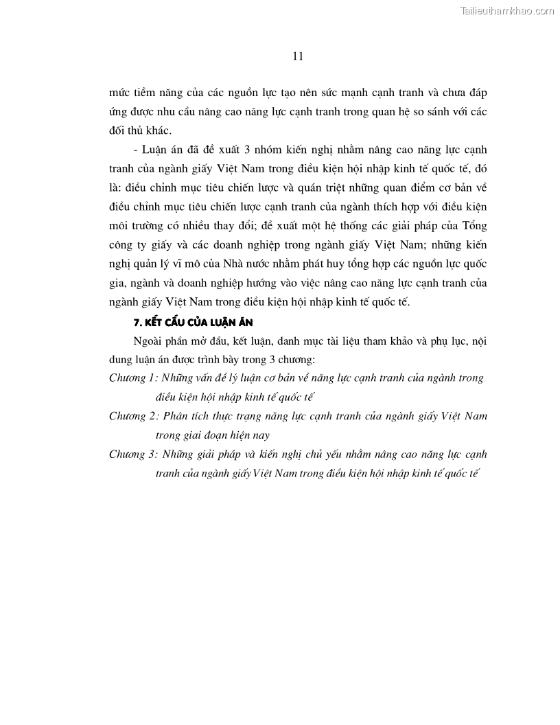 Luận án tiến sĩ kinh tế Nâng cao năng lực cạnh tranh của ngành giấy Việt Nam trong điều kiện hội nhập kinh tế quốc tế - 4 Trang 19