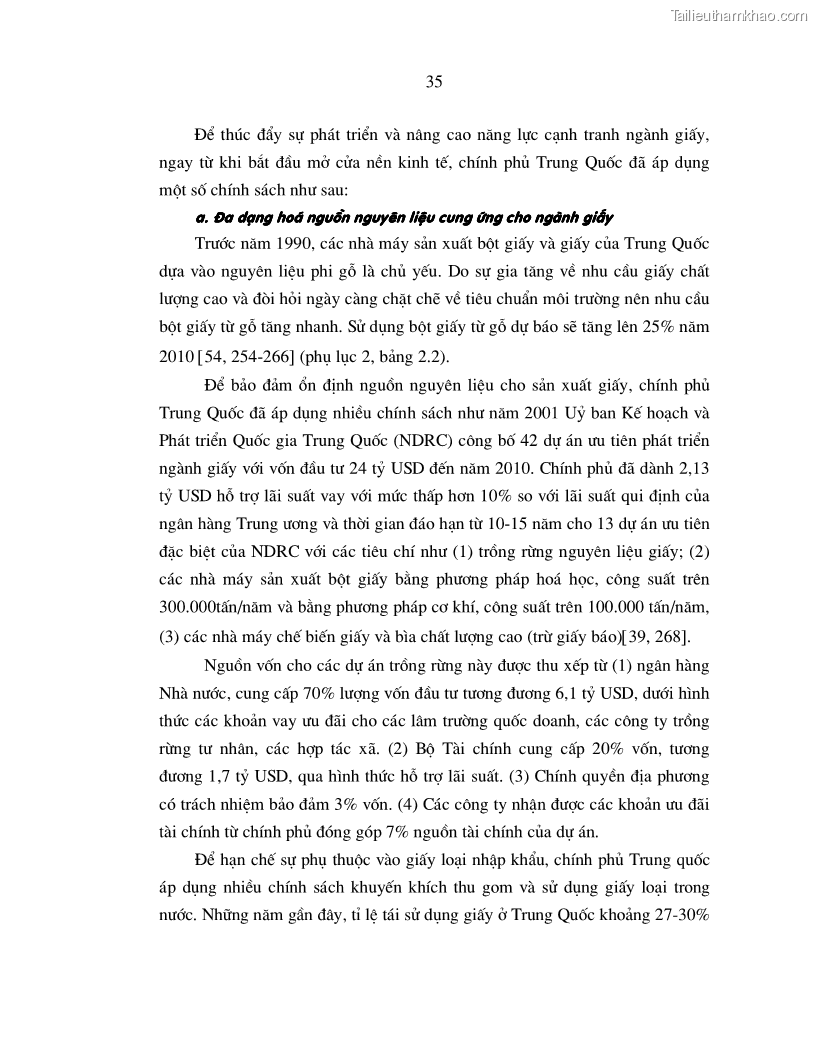 Luận án tiến sĩ kinh tế Nâng cao năng lực cạnh tranh của ngành giấy Việt Nam trong điều kiện hội nhập kinh tế quốc tế - 8 Trang 43