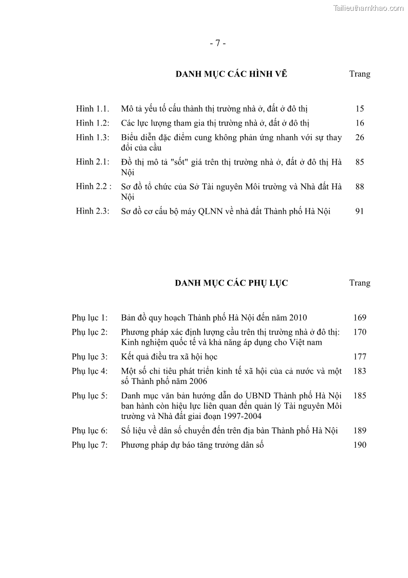 Luận án tiến sĩ kinh tế Nâng cao năng lực quản lý nhà nước đối với thị trường nhà ở, đất ở đô thị áp dụng tại Hà Nội - 2 Trang 7