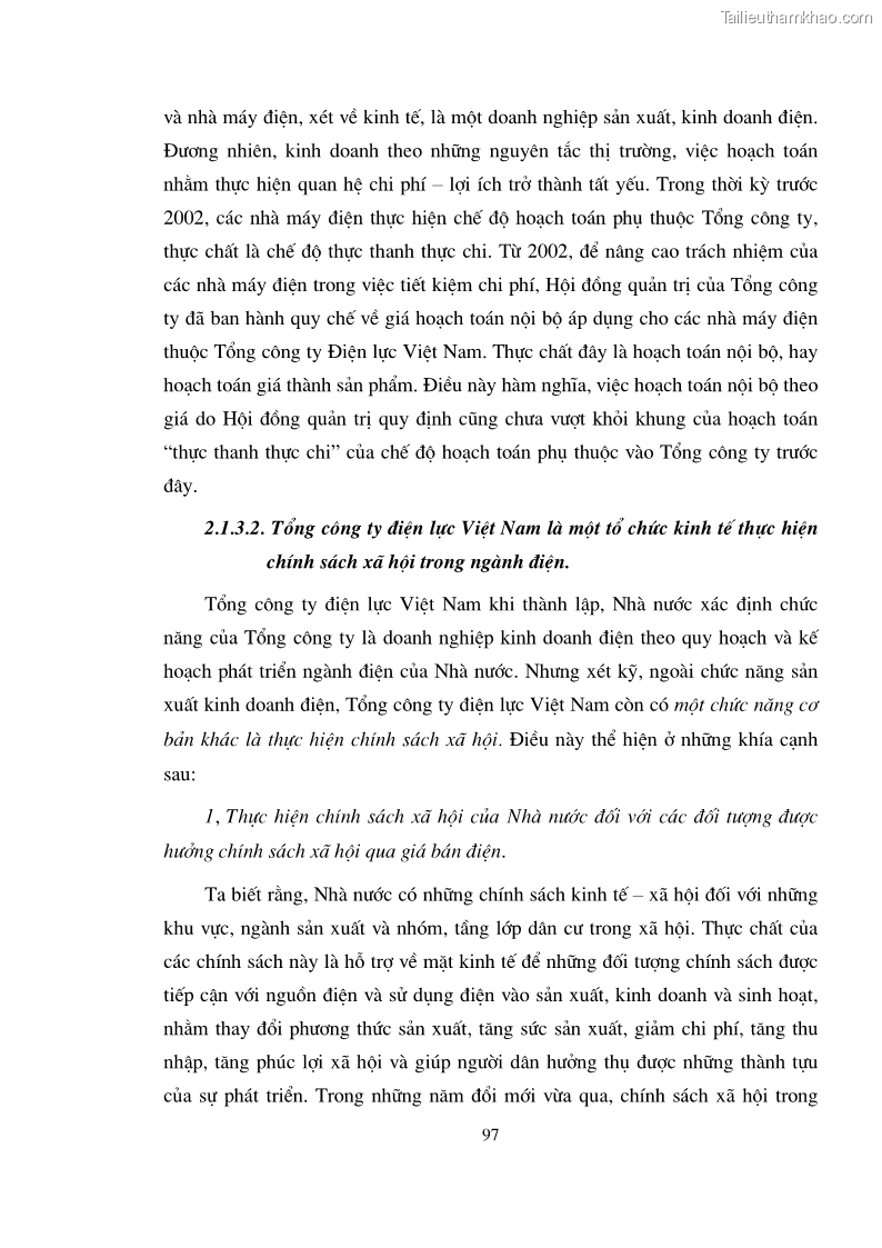 Luận án tiến sĩ kinh tế Phân phối thu nhập trong EVN - 17 Trang 97