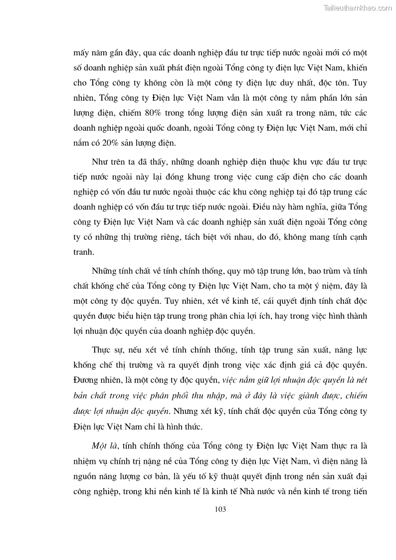 Luận án tiến sĩ kinh tế Phân phối thu nhập trong EVN - 18 Trang 103