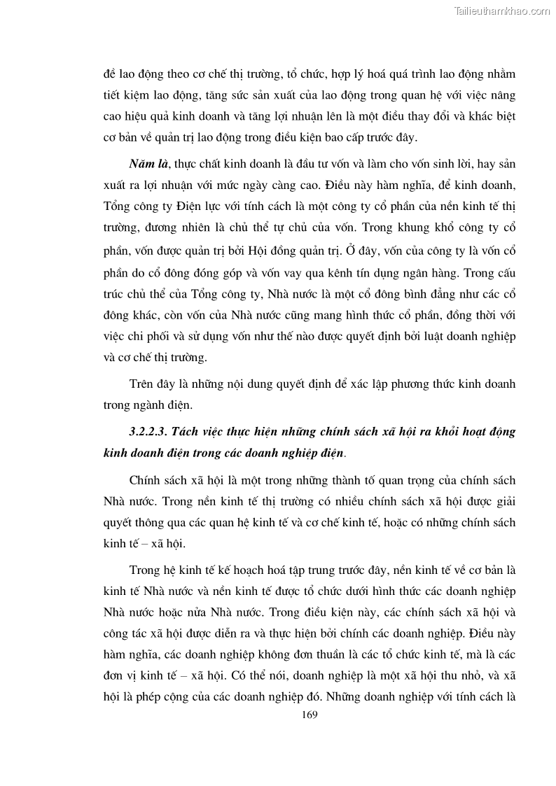Luận án tiến sĩ kinh tế Phân phối thu nhập trong EVN - 29 Trang 169