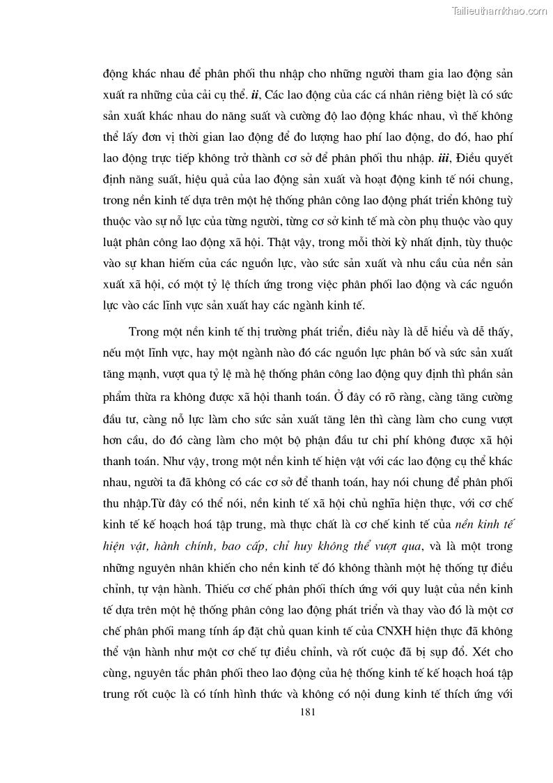 Luận án tiến sĩ kinh tế Phân phối thu nhập trong EVN - 31 Trang 181