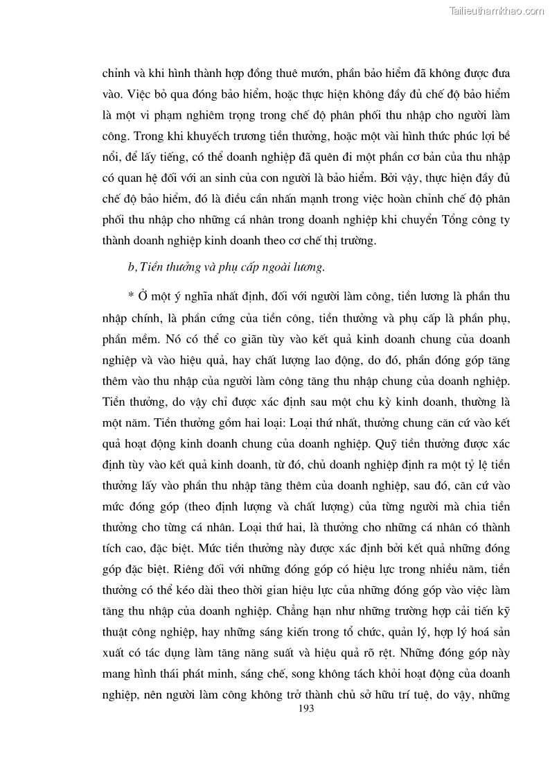 Luận án tiến sĩ kinh tế Phân phối thu nhập trong EVN - 33 Trang 193