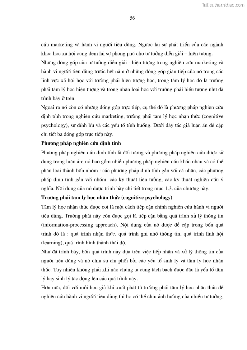 Luận án tiến sĩ kinh tế Phương pháp định tính trong nghiên cứu hành vi người tiêu dùng Việt Nam về sản phẩm xe máy - 11 Trang 61
