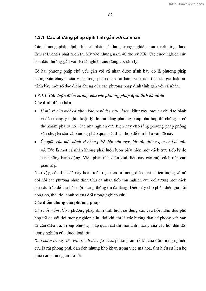 Luận án tiến sĩ kinh tế Phương pháp định tính trong nghiên cứu hành vi người tiêu dùng Việt Nam về sản phẩm xe máy - 12 Trang 67