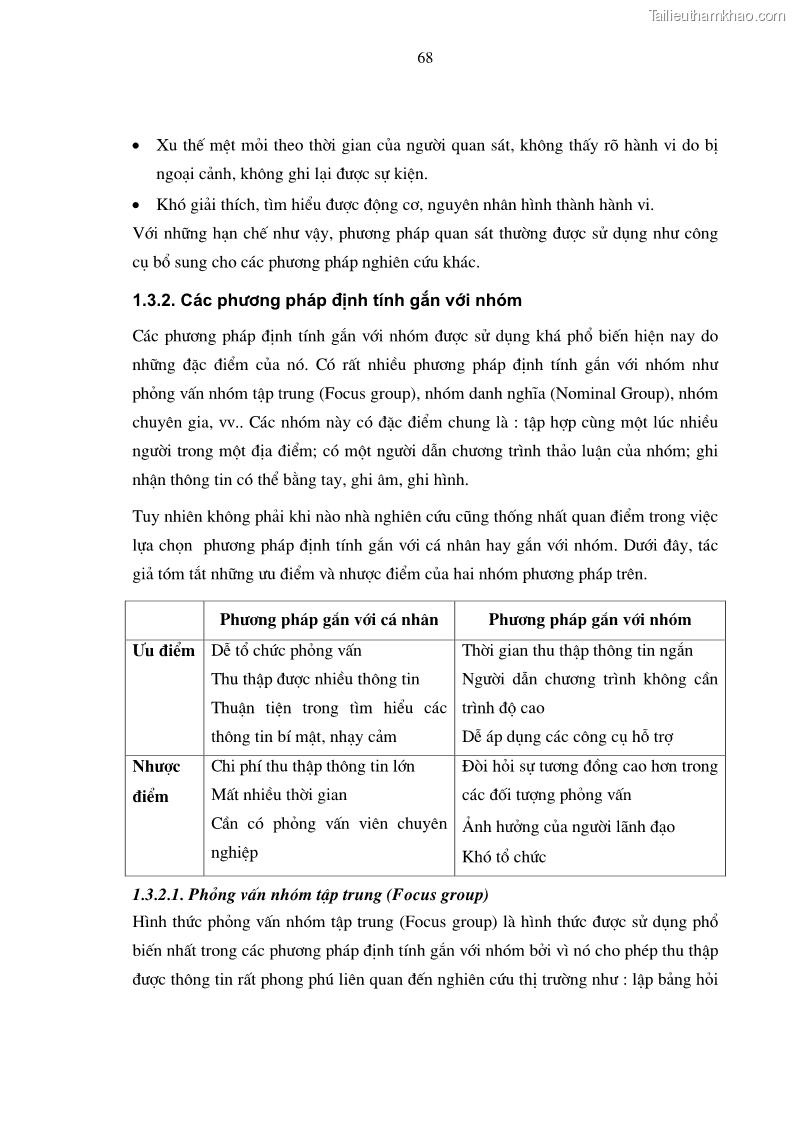 Luận án tiến sĩ kinh tế Phương pháp định tính trong nghiên cứu hành vi người tiêu dùng Việt Nam về sản phẩm xe máy - 13 Trang 73