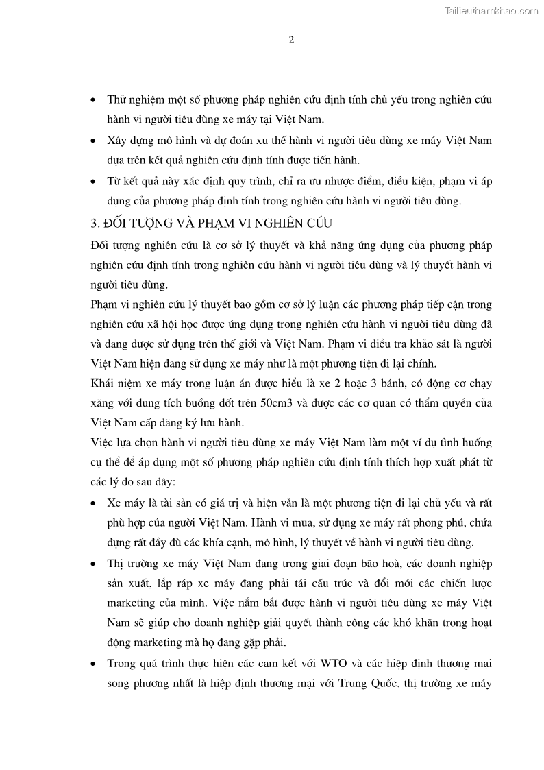 Luận án tiến sĩ kinh tế Phương pháp định tính trong nghiên cứu hành vi người tiêu dùng Việt Nam về sản phẩm xe máy - 2 Trang 7