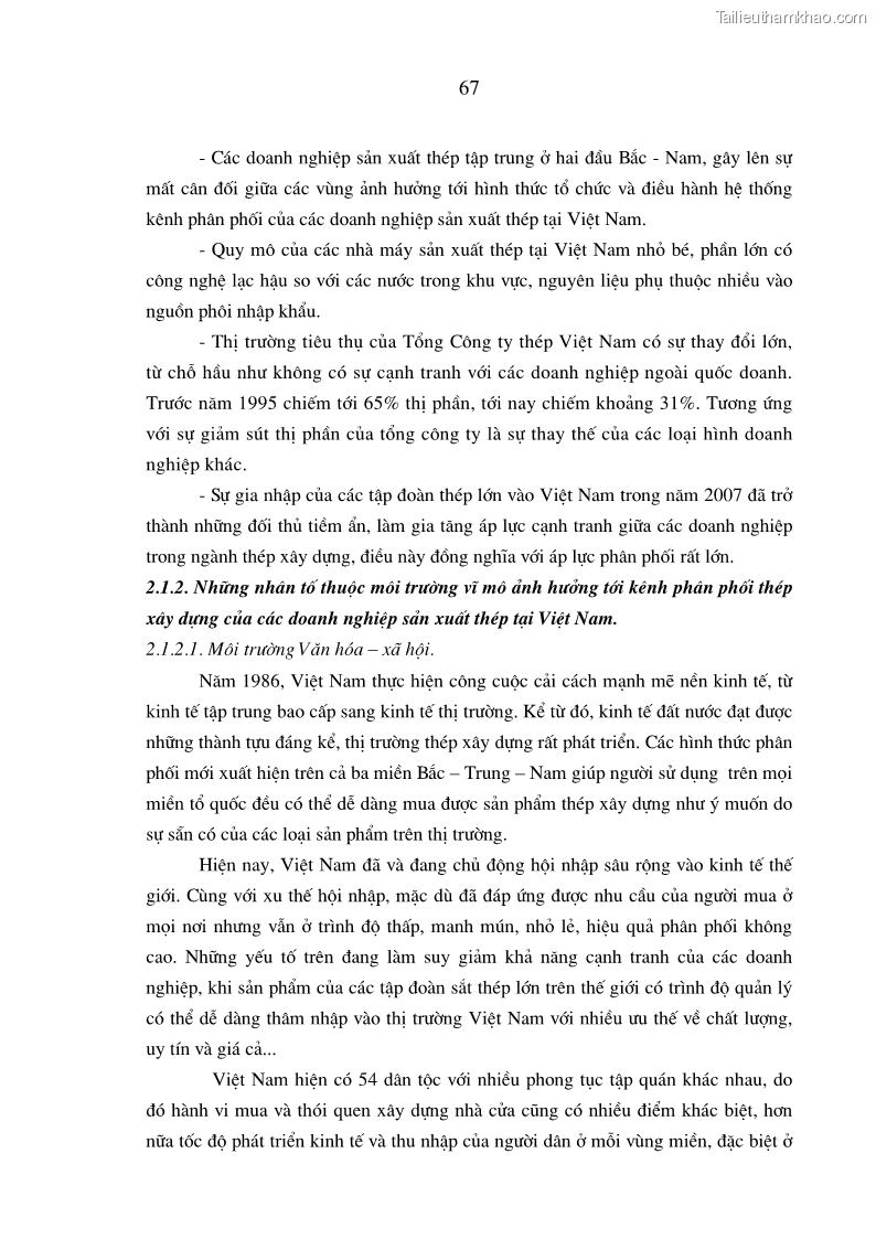 Luận án tiến sĩ kinh tế Quản trị kênh phân phối thép xây dựng của các doanh nghiệp sản xuất thép tại Việt Nam - 13 Trang 73